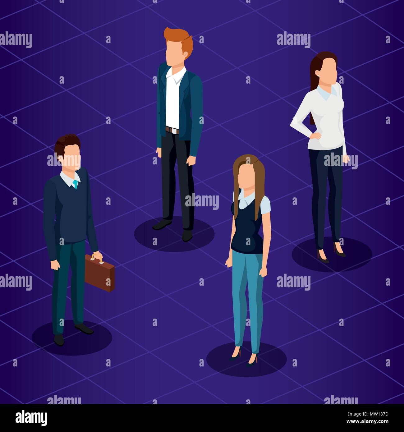 business people isometric avatars Stock Vector