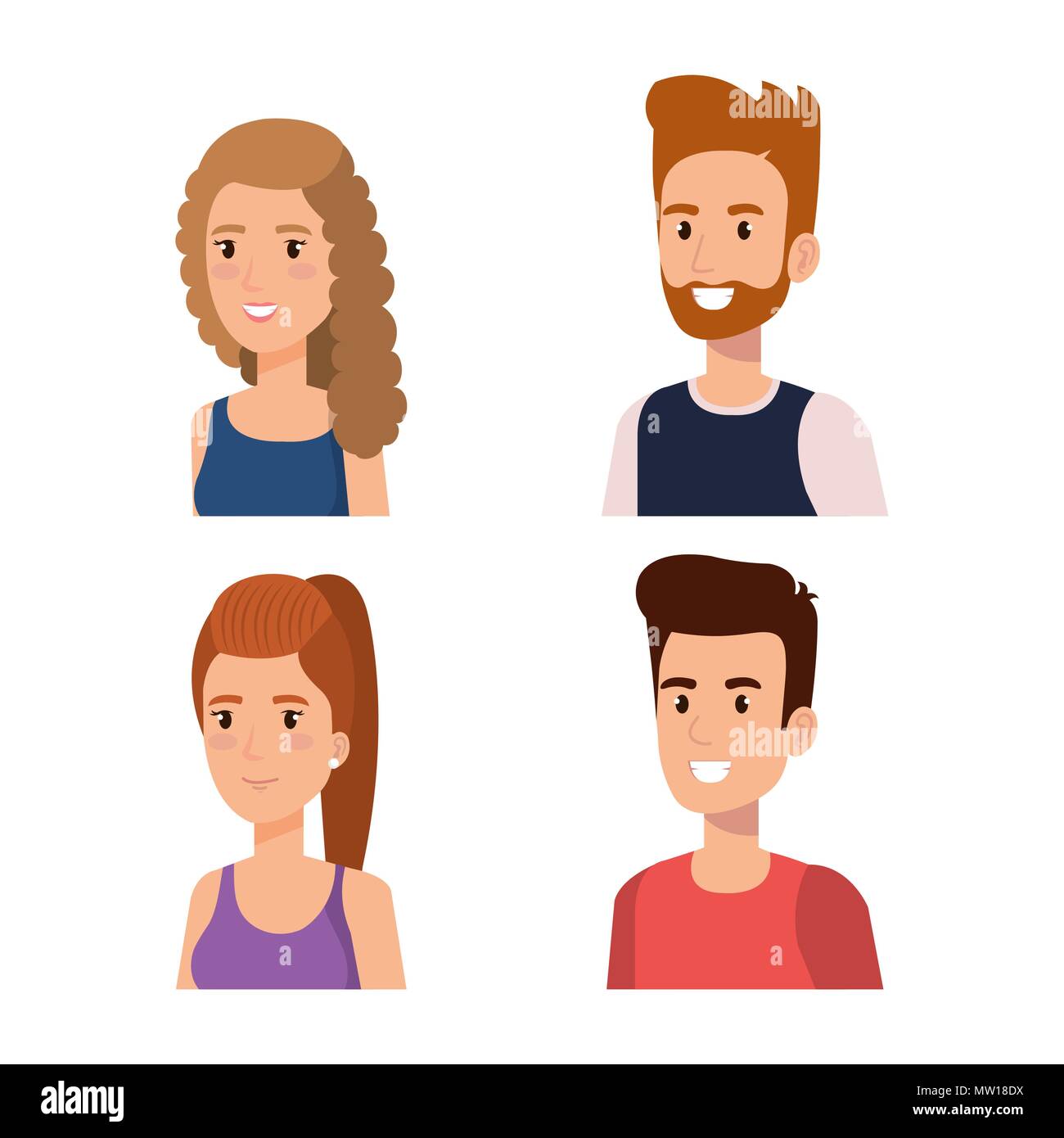 group of young people avatars Stock Vector Image & Art - Alamy
