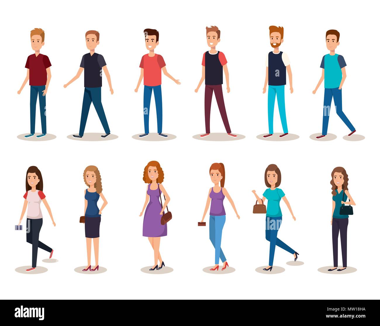 group of young people avatars Stock Vector Image & Art - Alamy