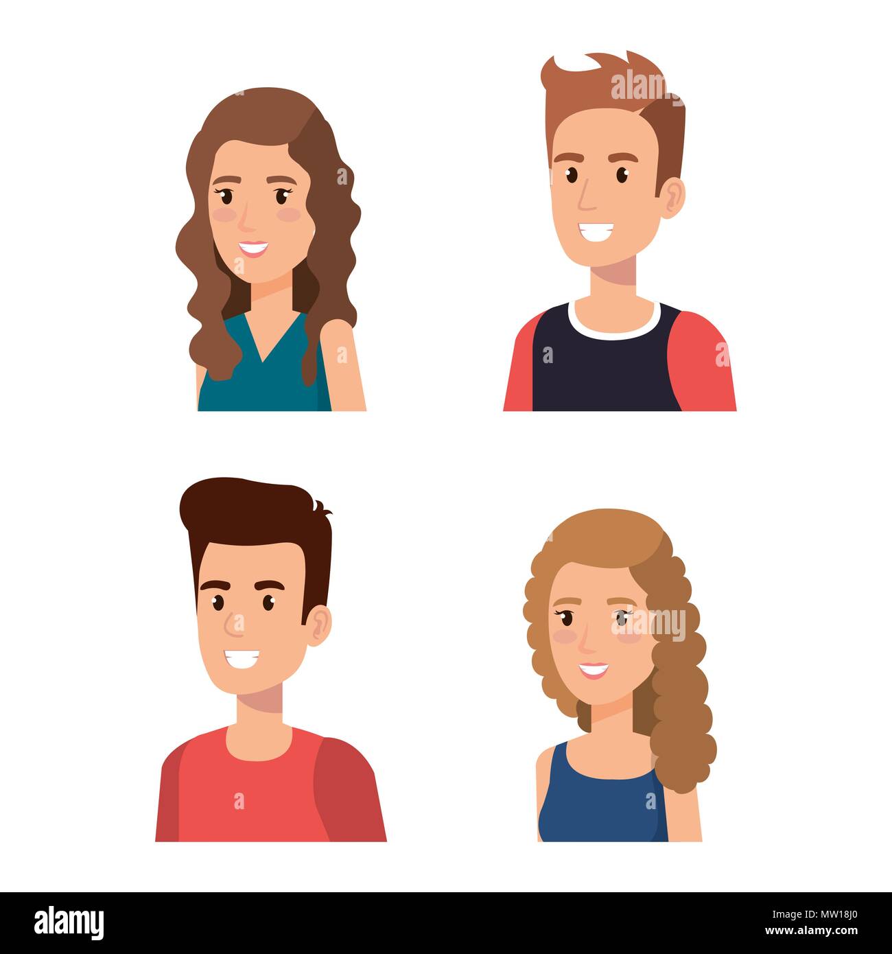 group of young people avatars Stock Vector Image & Art - Alamy