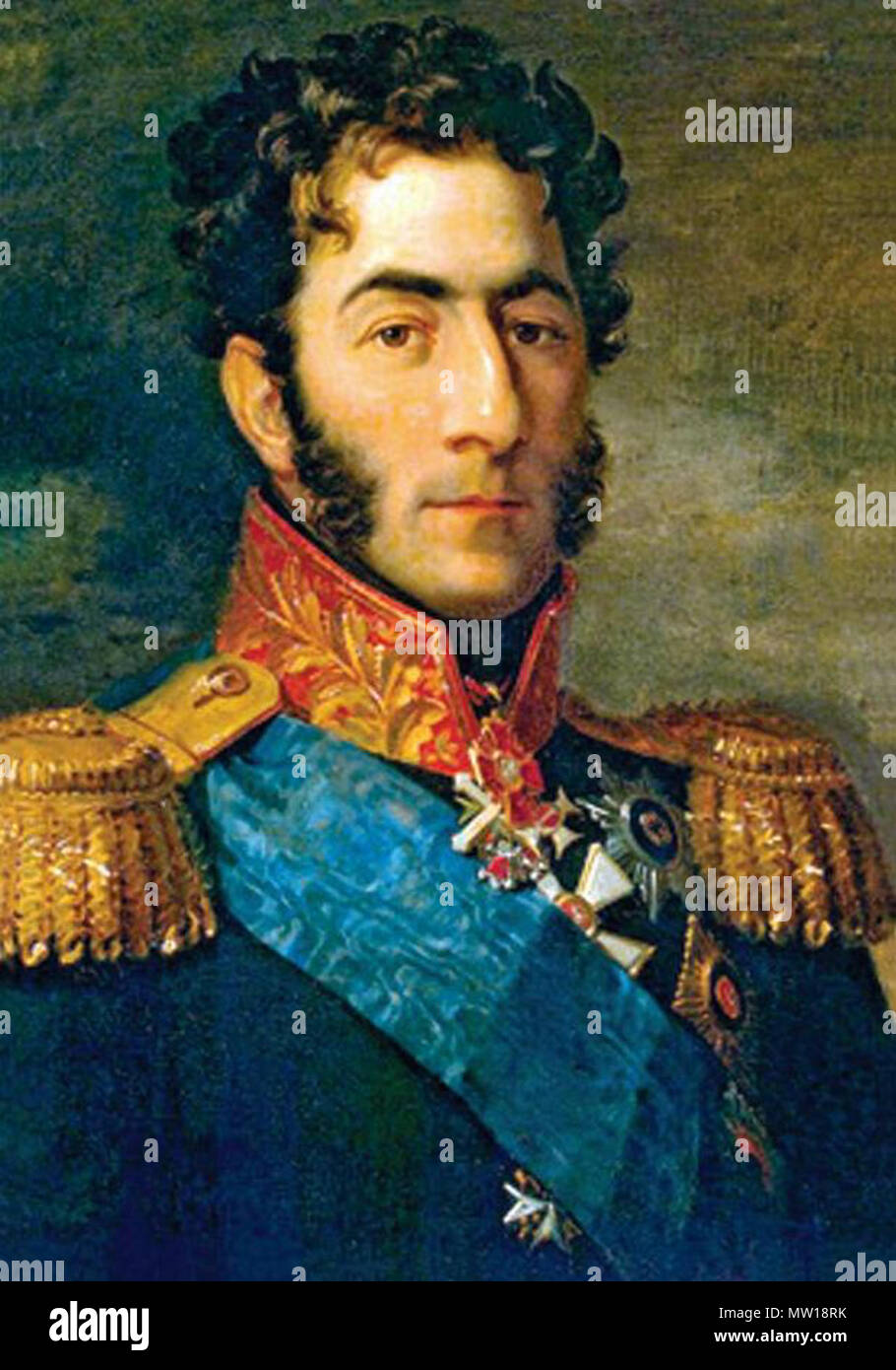 . English: A portrait of Prince Pyotr Bagration from the 19th century . 22 July 2012. Unknown 501 Prince Pyotr Bagration Stock Photo