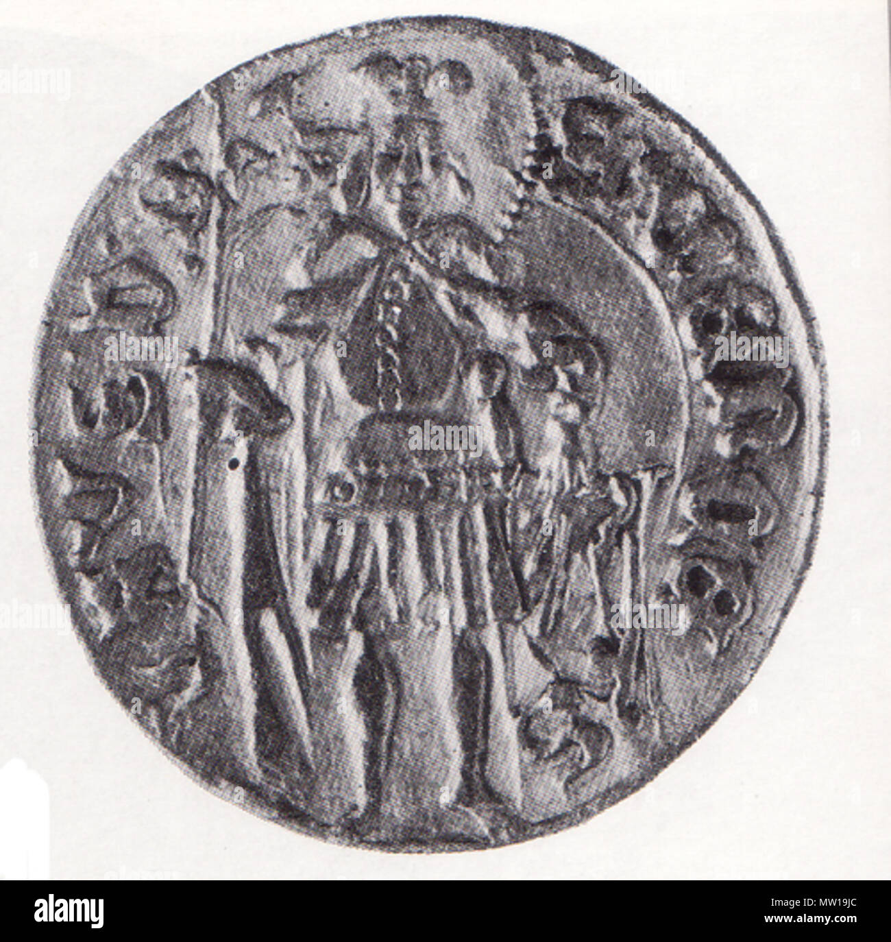 . English: Vladislaus II of Bohemia and Hungary Čeština: Dukát Vladislava II. Jagellonského . 15th century. Anonymous 172 Dukat Vladislav2 Stock Photo