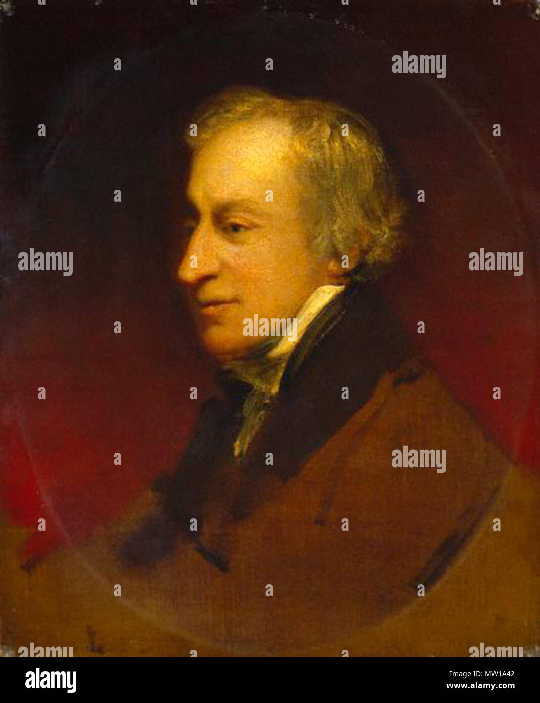 . English: Samuel Wesley . between circa 1815 and circa 1820. John Jackson (painter) 540 Samuel Wesley organist Stock Photo