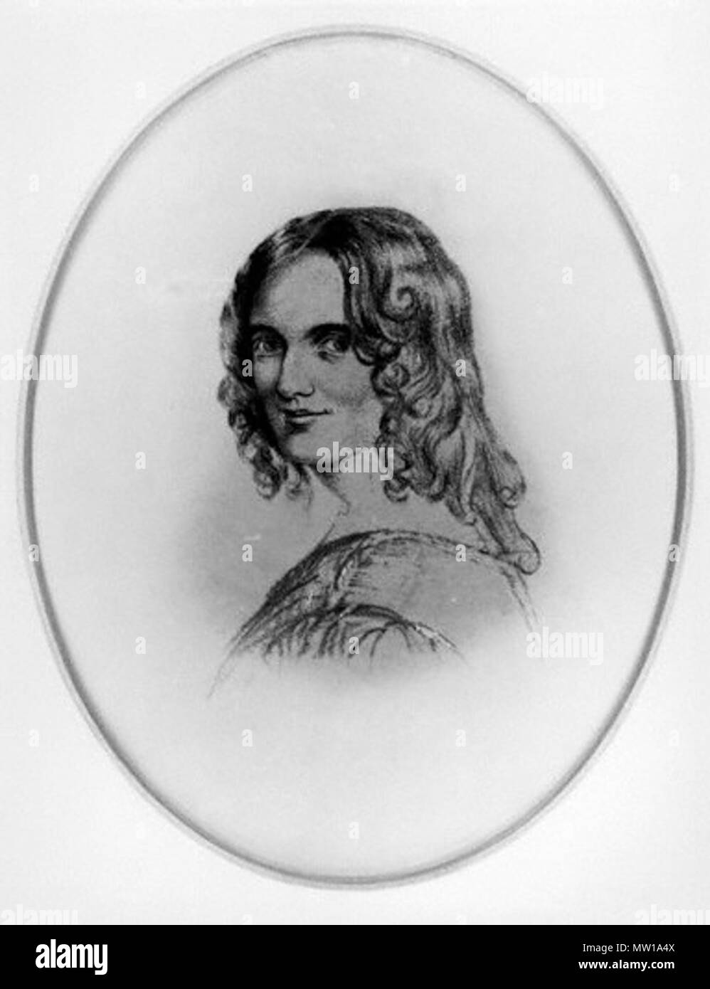 . English: Sarah Fuller Flower Adams (1805-1848) . between circa 1850 and circa 1870. after Margaret Gillies 543 SarahFlowerAdams Stock Photo
