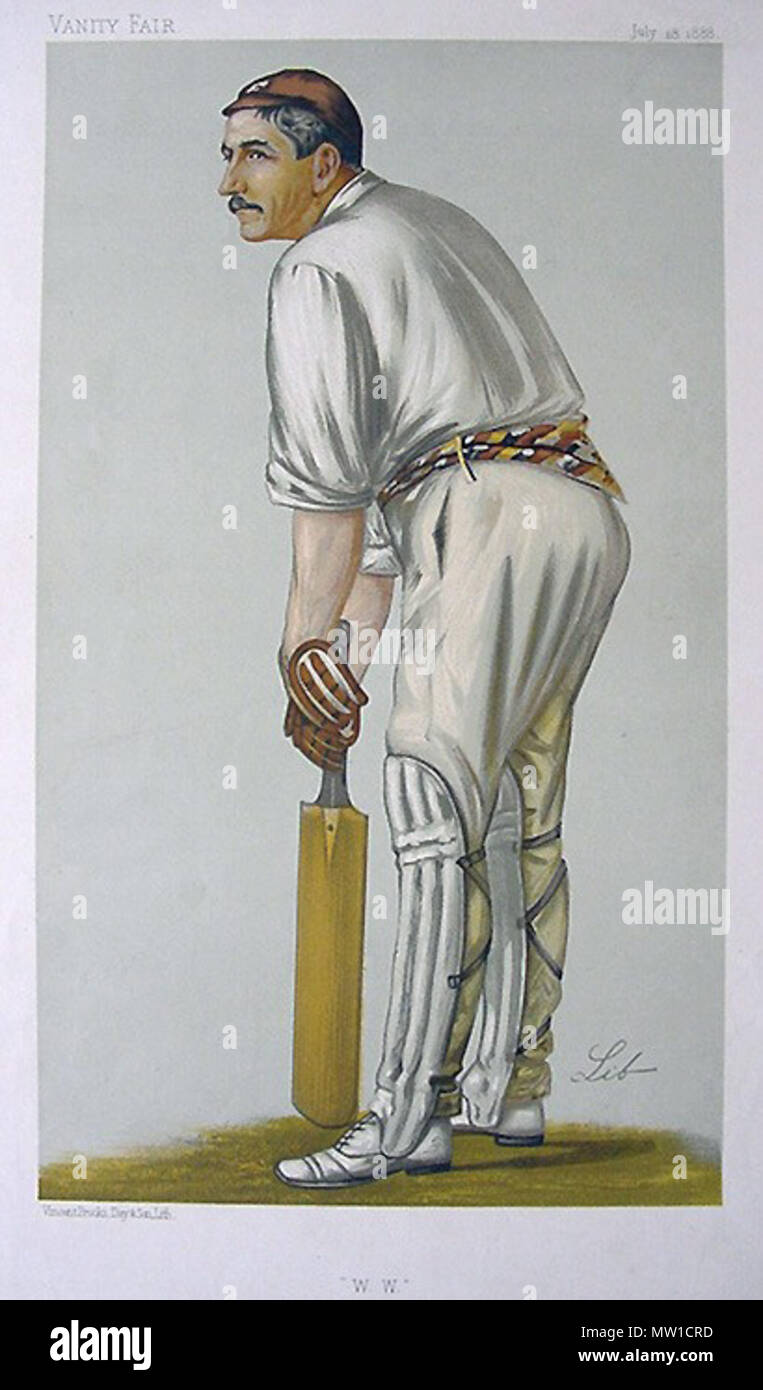 English Caricature Of Walter William Read Born Reigate 1856 Played For Surrey Xi At 17 Became Assistant Secretary At The Oval An All Round Sportsman Something In The City 18 Lib Libero