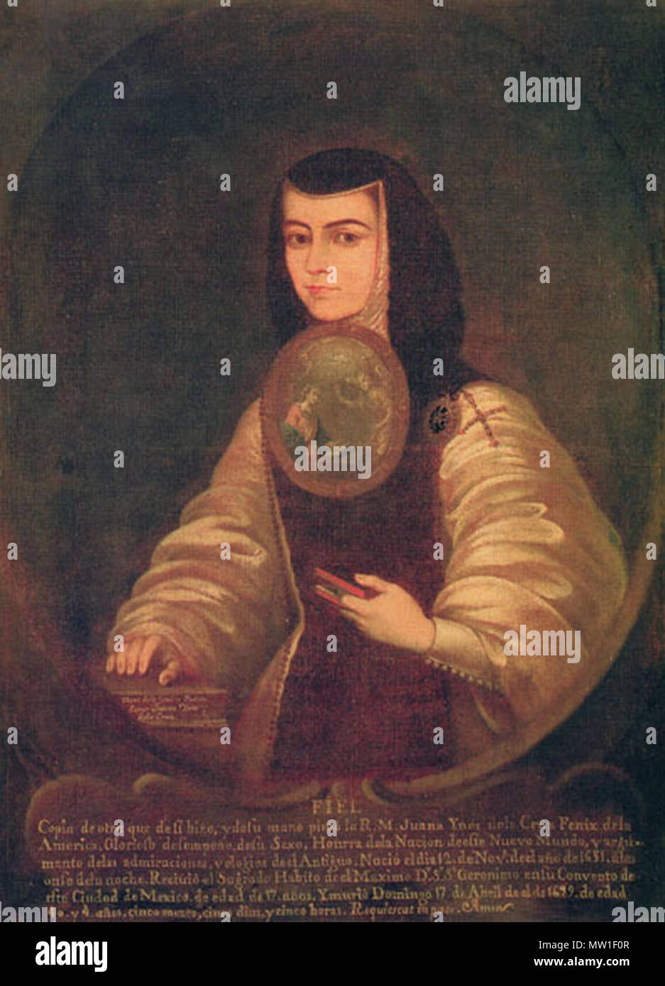 518 Retrato de Sor Juana Inés de la Cruz (Fray Miguel Herrera Stock Photo -  Alamy