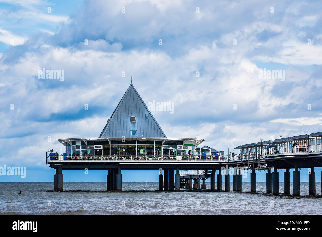 The pier in Heringsdorf on the island Usedom, Germany. Stock Photo