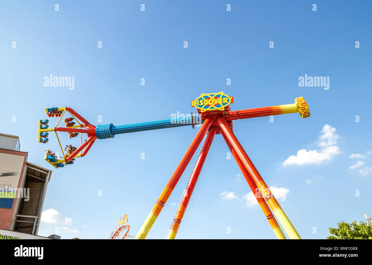 Vienna Swing Ride Vienna Austria May.26 2018, people having a ride in the