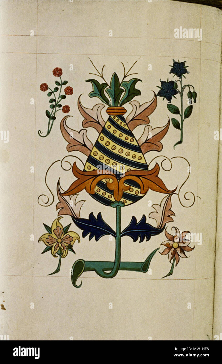 . The Tudor Pattern Book. Bodleian Library, MS. Ashmole 1504 . between circa 1520 and circa 1530. Unknown 601 The Tudor pattern book MS. Ashmole 1504 48 Stock Photo