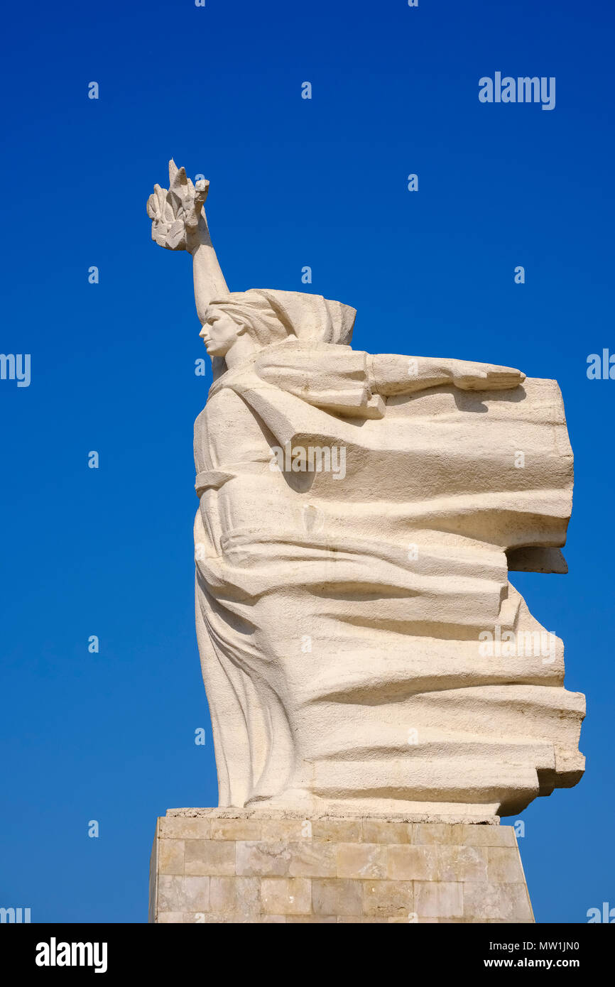 Monument to Mother Albania at the Martyrs' Cemetery, in honour of the fallen of the Second World War, Tirana, Albania Stock Photo