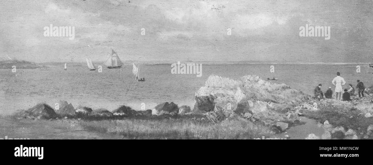 . View of a Bay. 1850s. Oil on panel. 14.29 x 37.46 cm (5 5/8 x 14 3/4 in.). Museum of Fine Arts, Boston. 1850s. John Amory Codman 631 View Bay 1850s byJohnAmoryCodman MFABoston Stock Photo