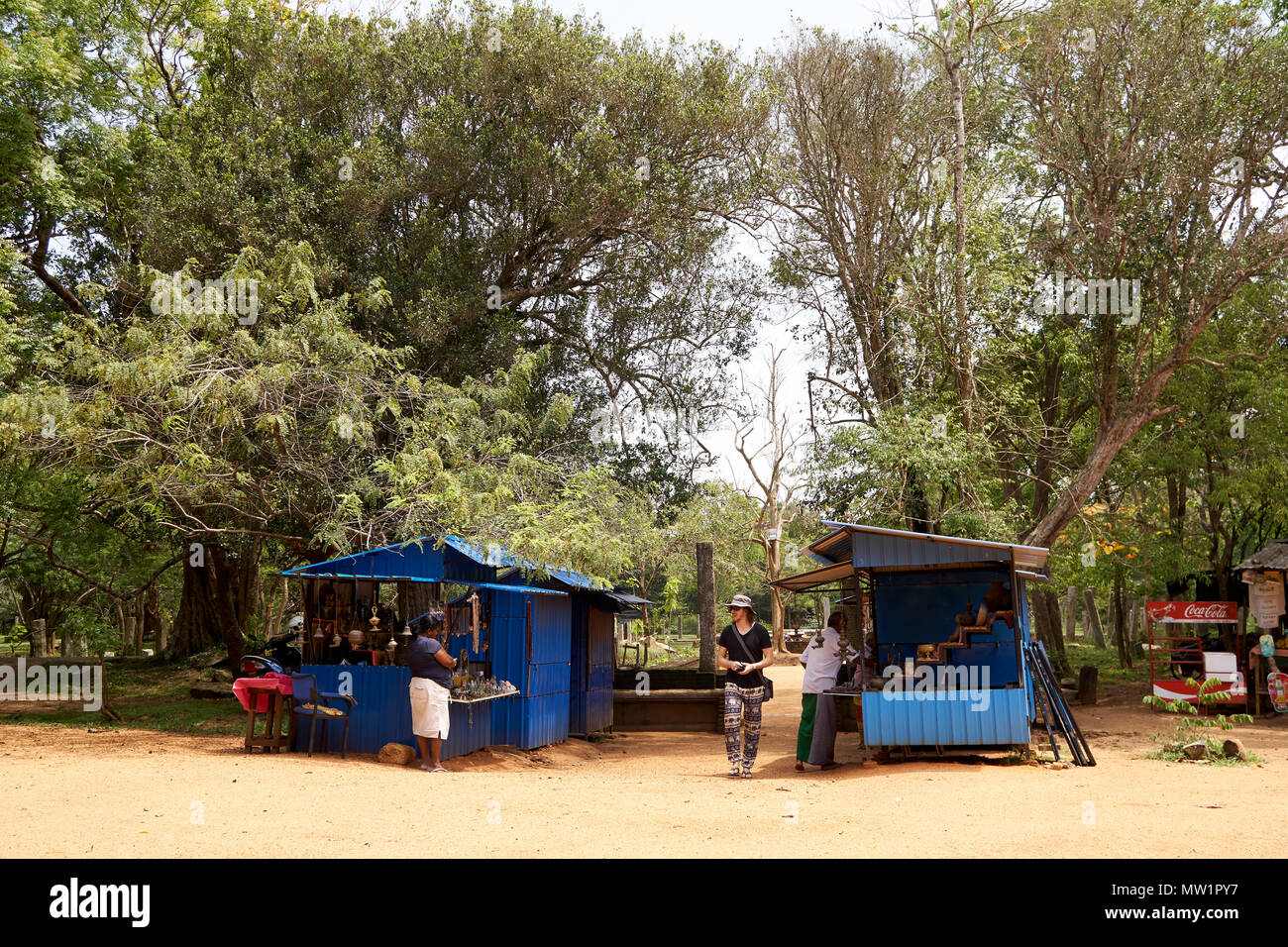 Refreshments for sale at site of Kuttam Pokuna, Sri Lanka Stock Photo