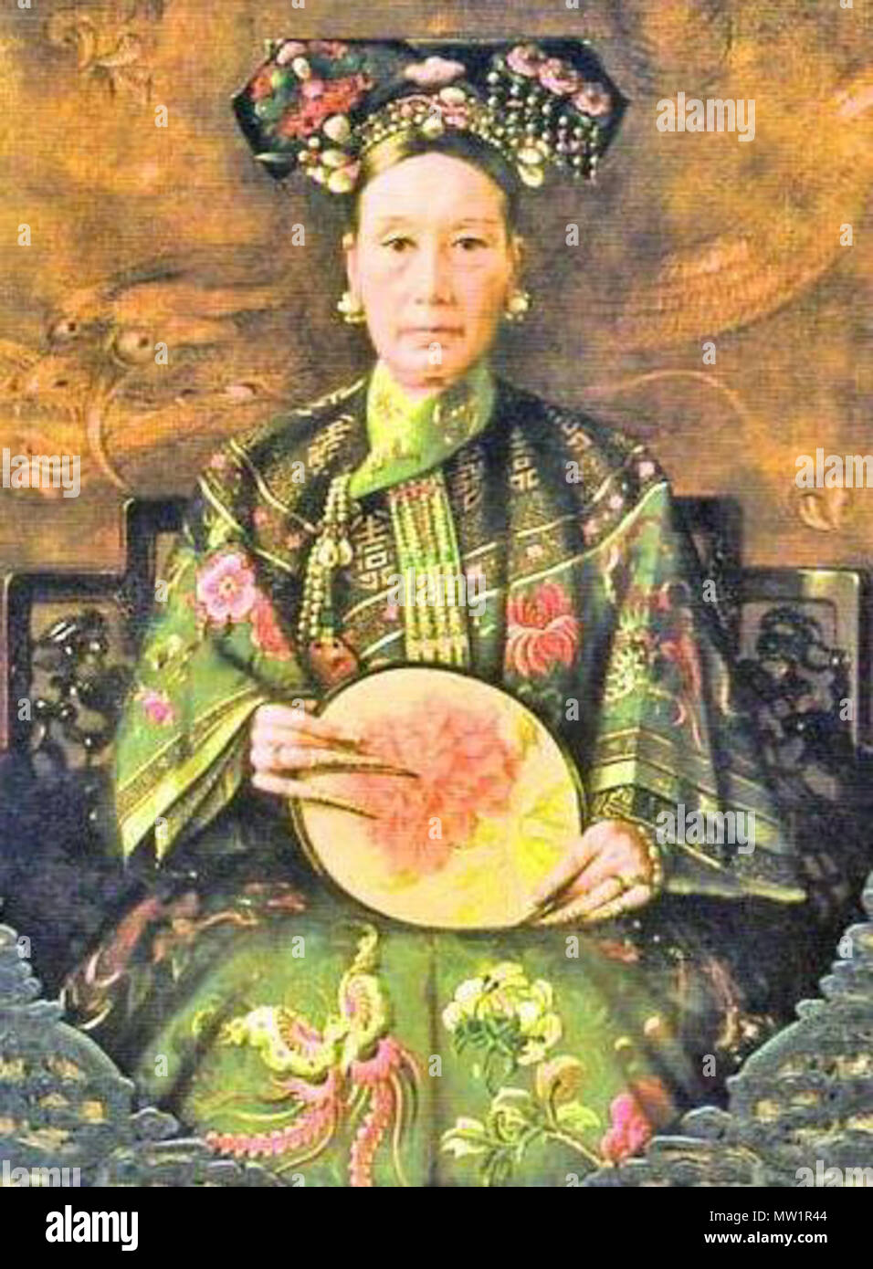 . The Imperial Portrait of Qing Dynasty's Empresses . Qing Dynasty. Imperial Painter 598 The Qing Dynasty Empress Yehonara Stock Photo