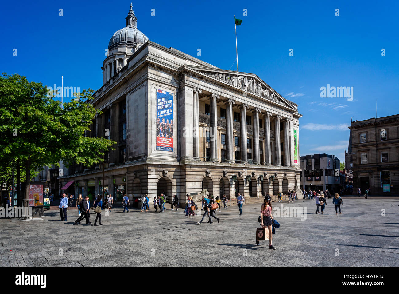 Nottingham Council House from the Old Market Square taken in Nottingham, Nottinghamshire, UK on 24 May 2018 Stock Photo