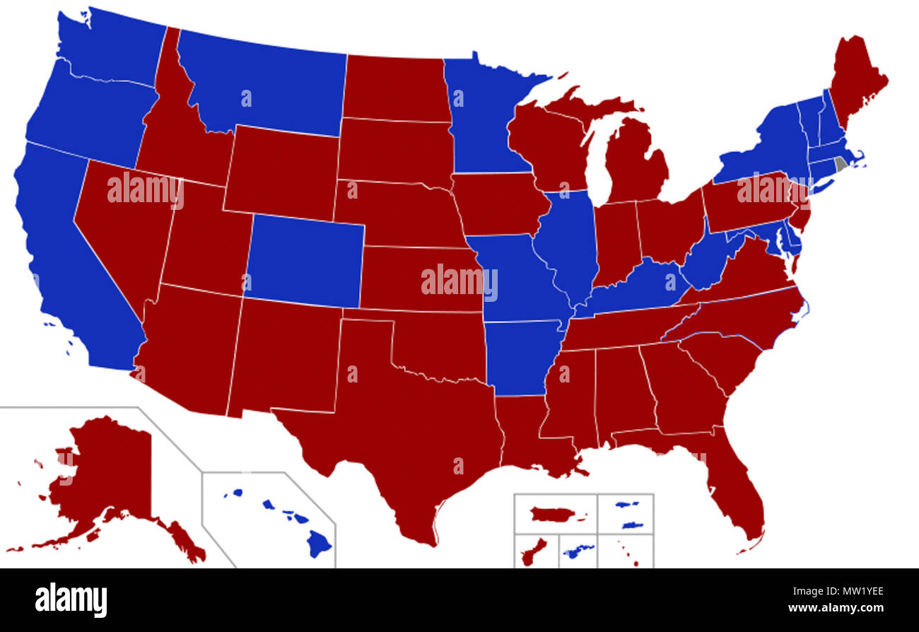 . English A map of the party affiliations of the current Governors of