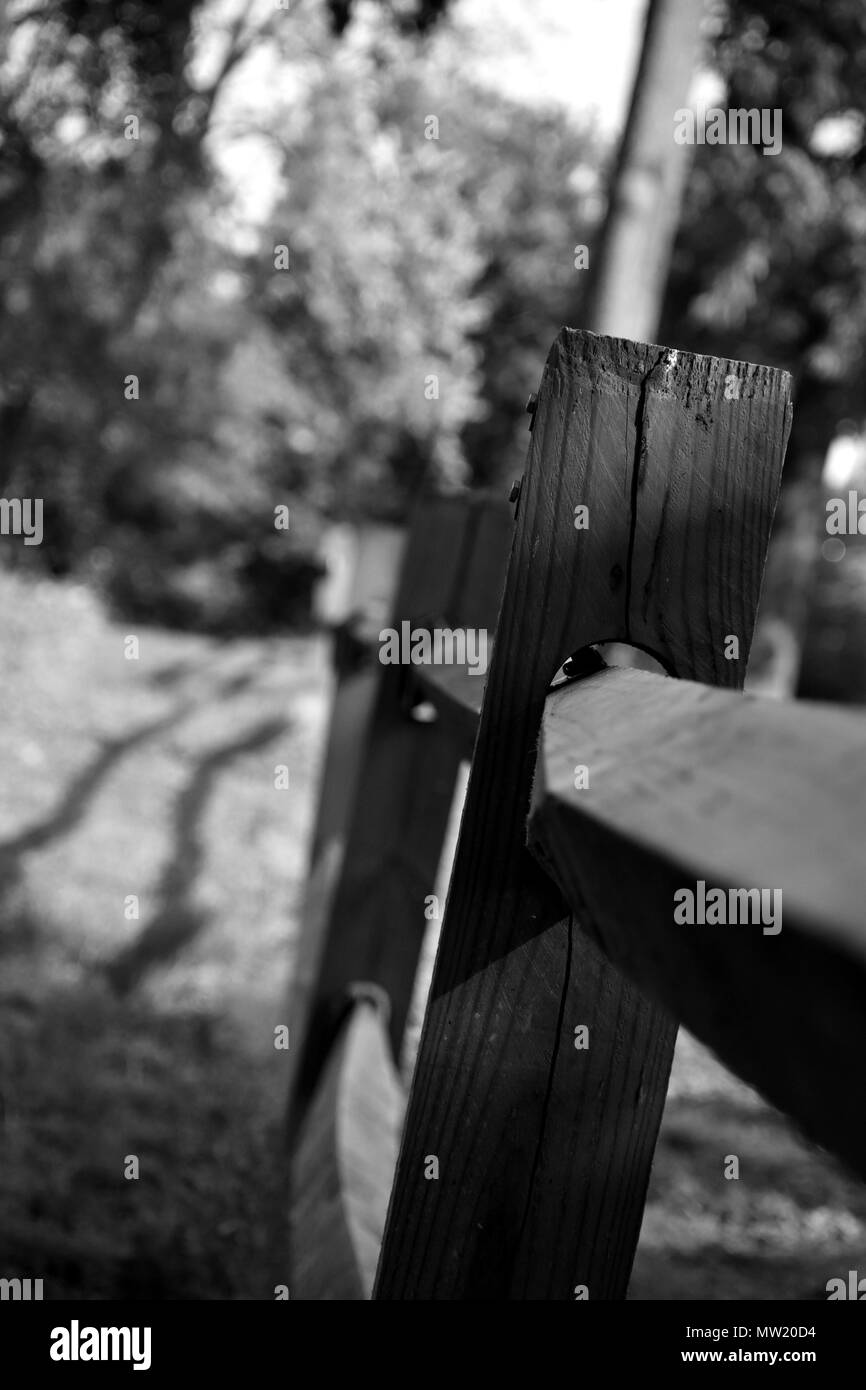 'wooden fence' Black and White Stock Photos & Images - Alamy