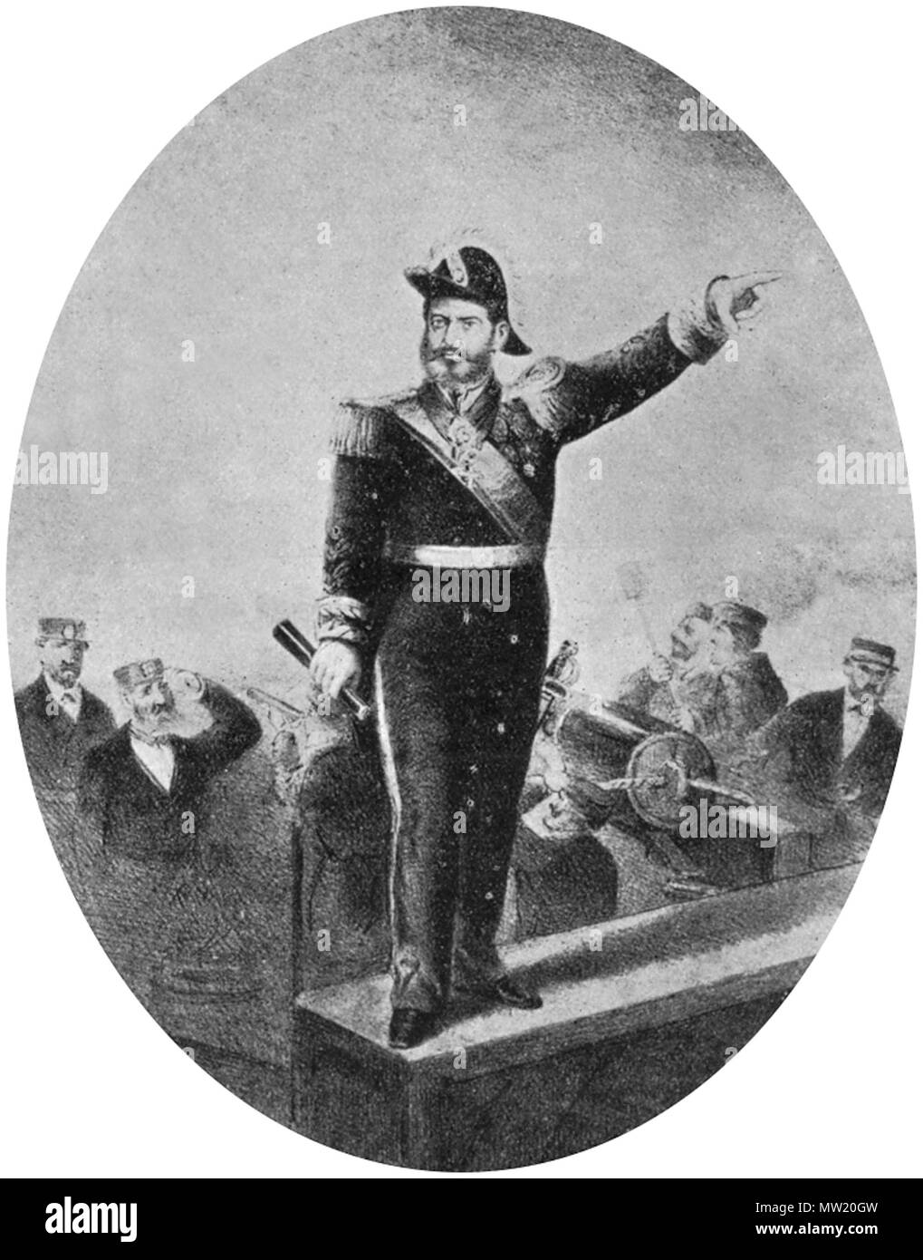 . English A rare picture of the Viscount of Inhaúma dressing the uniform of Admiral, the