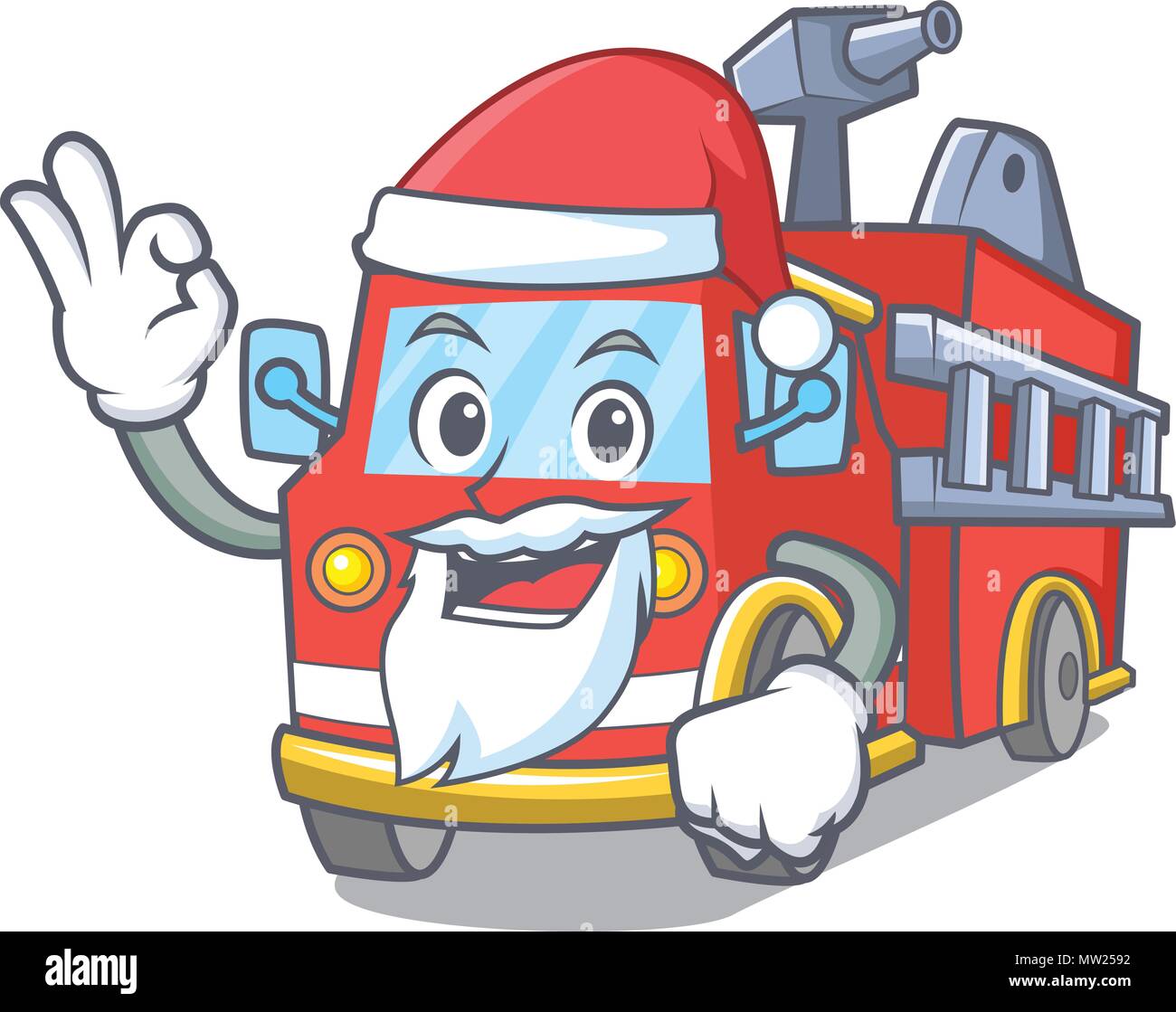 Santa fire truck mascot cartoon Stock Vector Image & Art Alamy