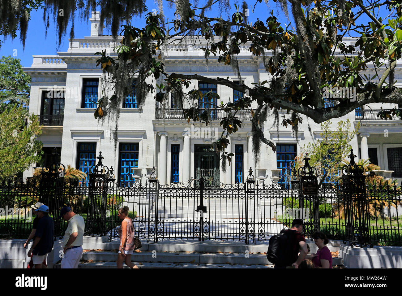 Armstrong house is a 100 year old, four story mansion in the city of Savannah, Georgia, USA Stock Photo