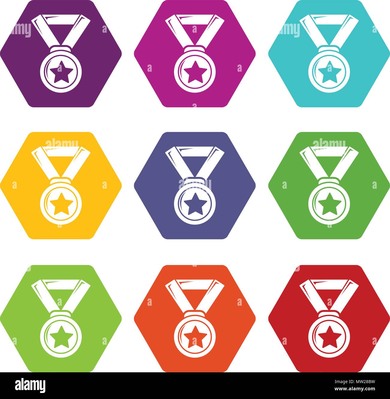 Hockey champion medal icons set 9 vector Stock Vector Image & Art - Alamy