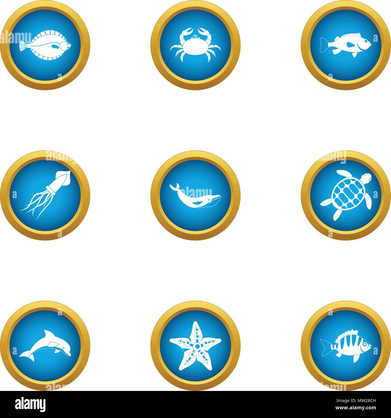 Resident depth icons set, flat style Stock Vector Image & Art - Alamy