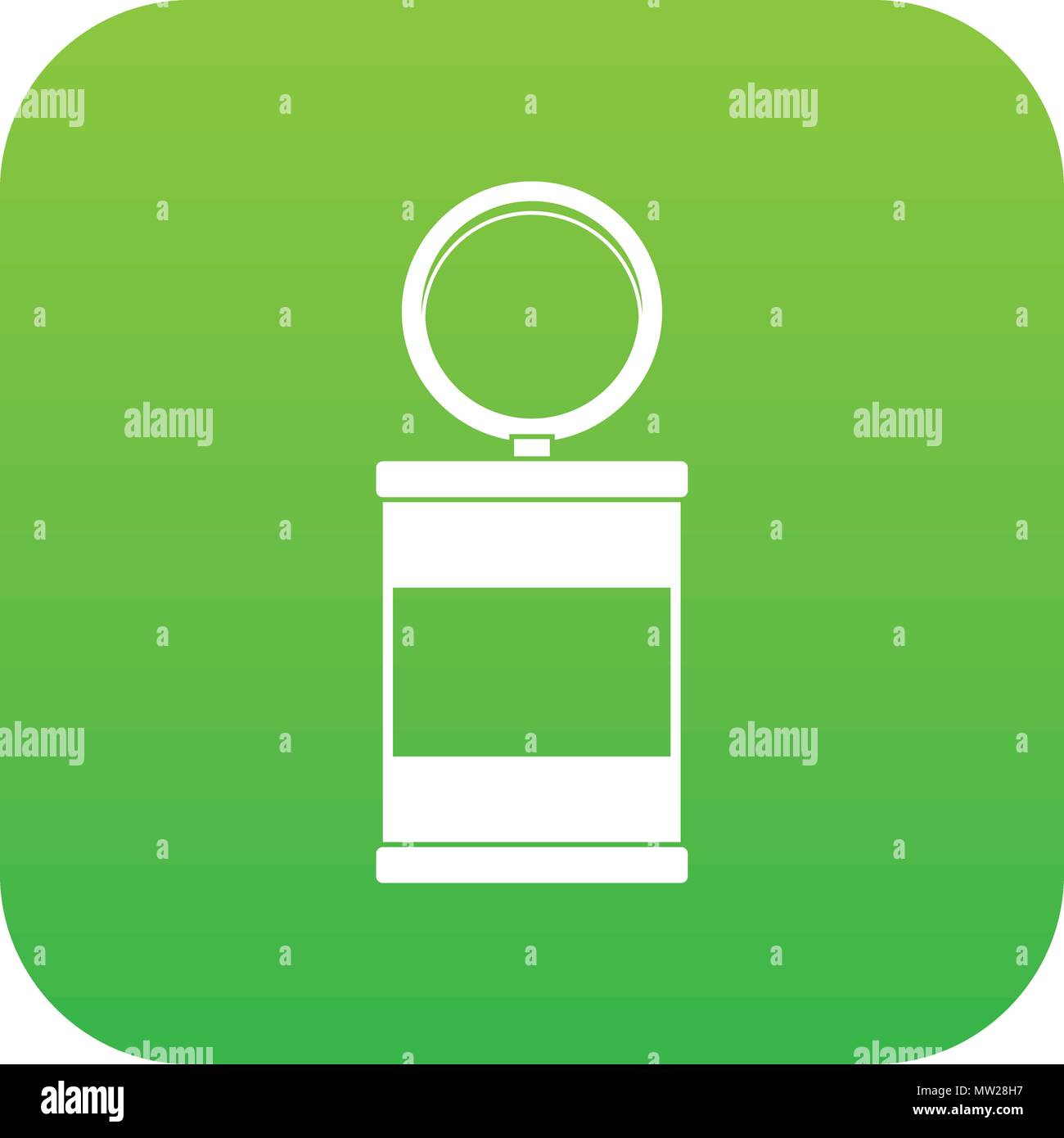 Trash can with pedal icon digital green Stock Vector