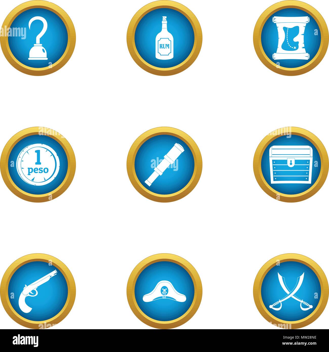 Filibuster icons set, flat style Stock Vector Image & Art - Alamy