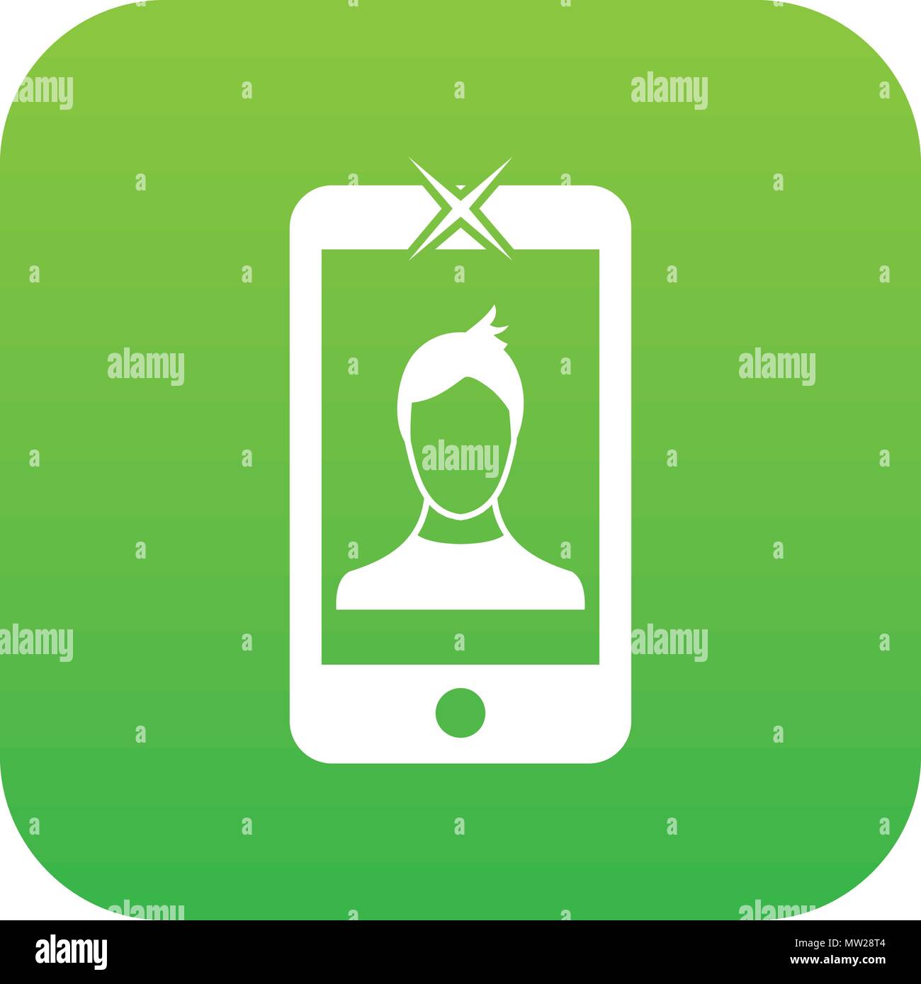 Mobile phone with photo icon digital green Stock Vector Image & Art - Alamy