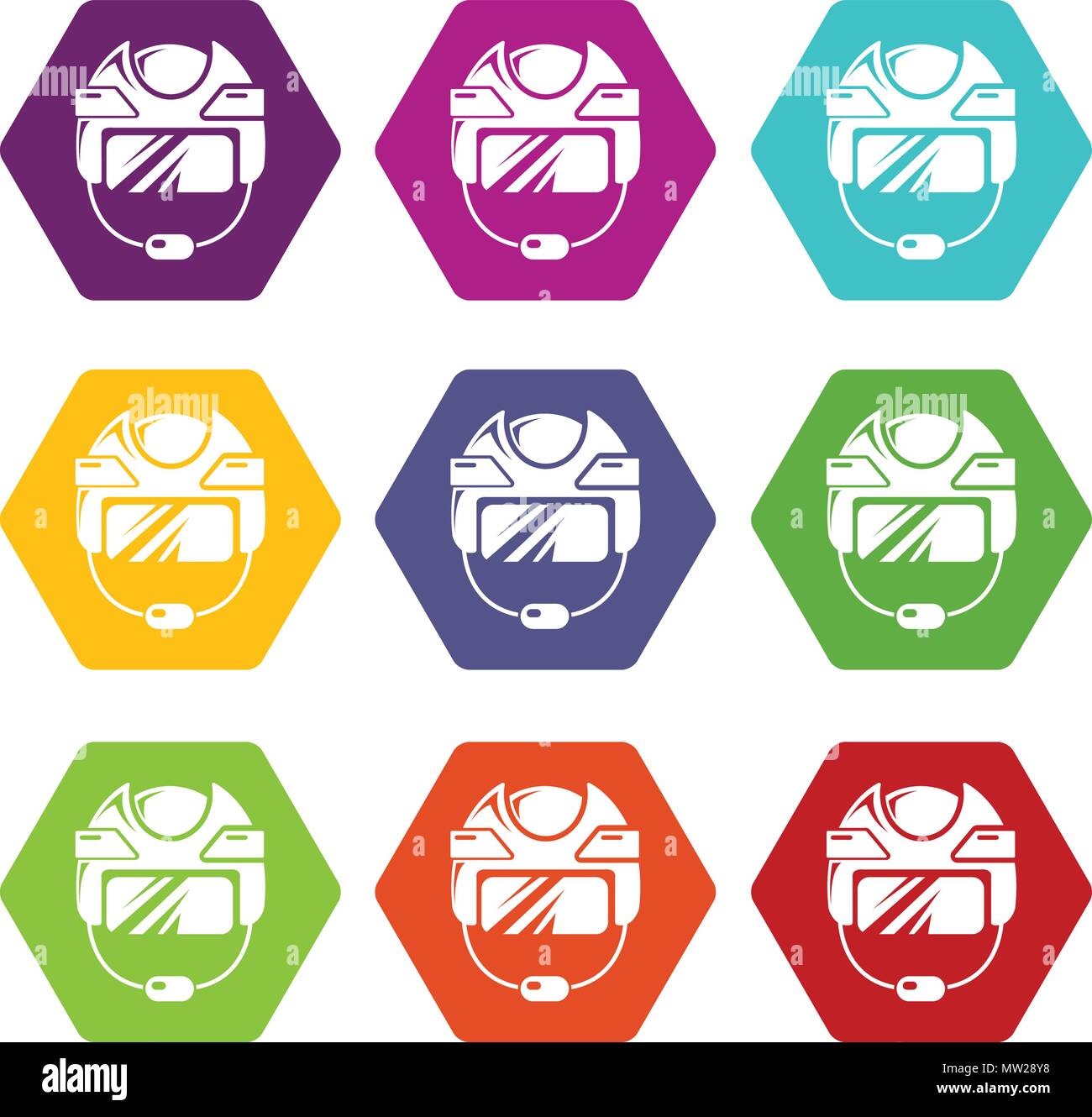 Hockey helmet icons set 9 vector Stock Vector Image & Art - Alamy