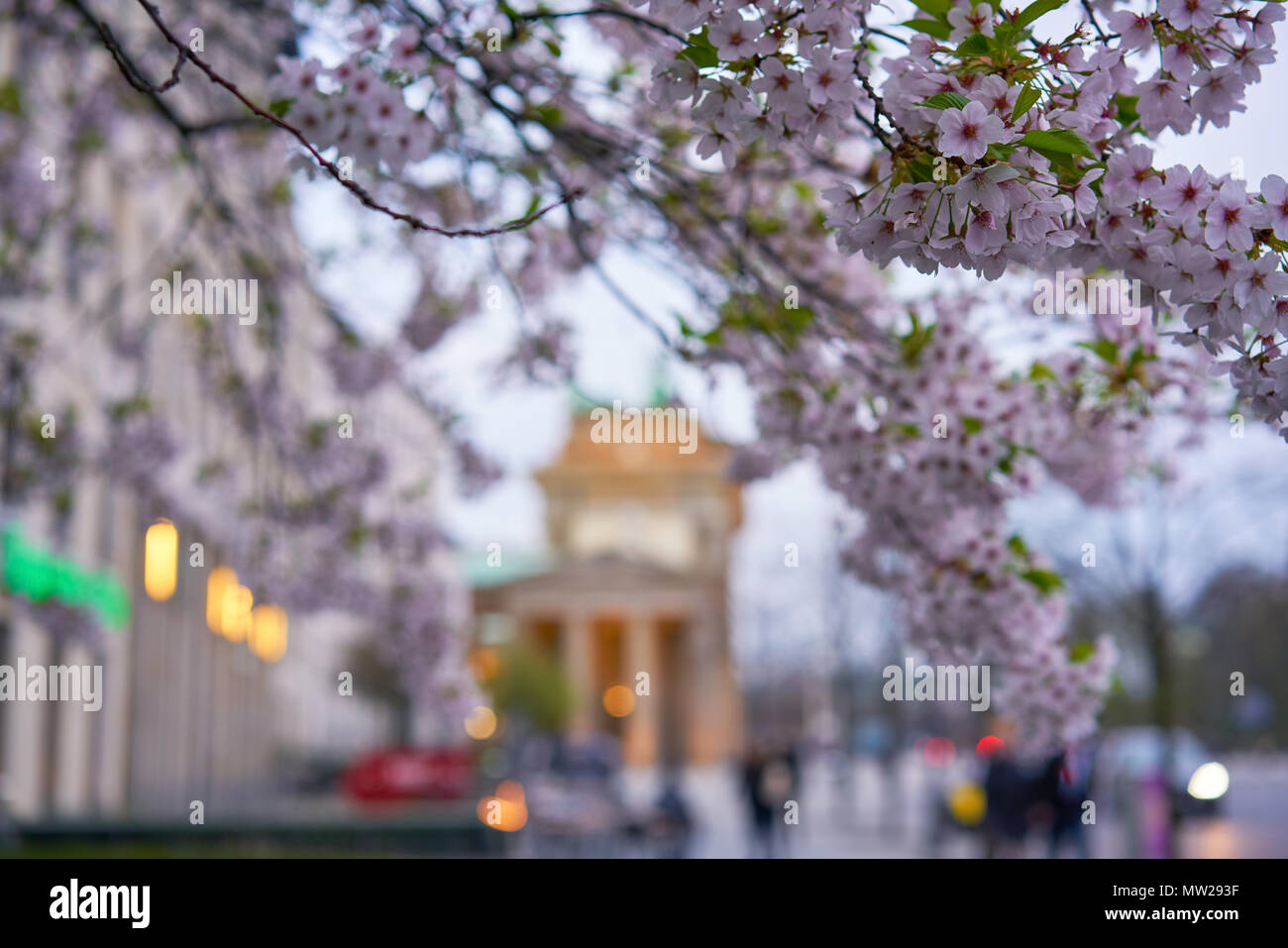 Berlin, Germany April 2, 2017 View of the Brandenburger Tor between