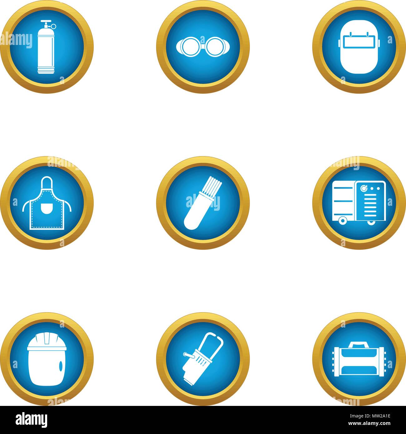 Welding business icons set, flat style Stock Vector Image & Art - Alamy