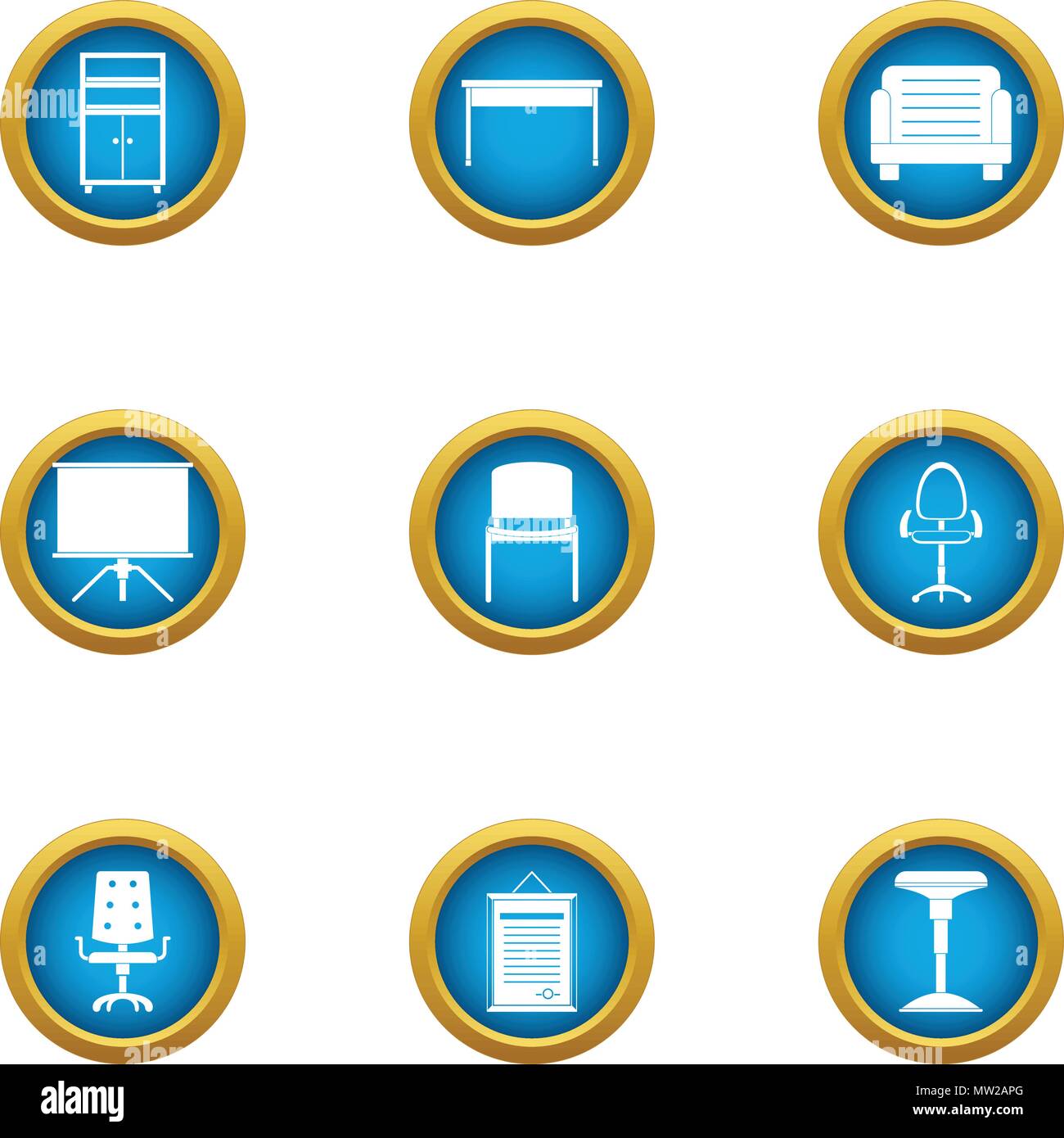 Quality furniture icons set, flat style Stock Vector Image & Art - Alamy