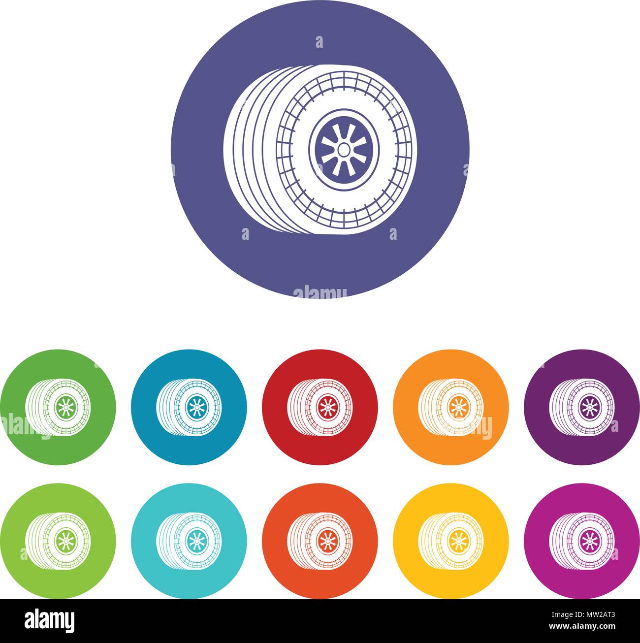 Wheel sport car icons set vector color Stock Vector Image & Art - Alamy