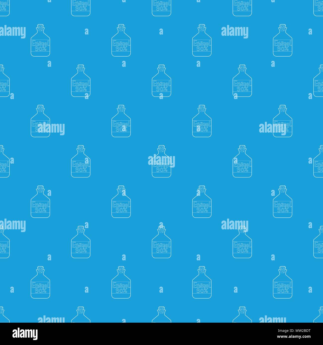 Ethanol in bottle pattern vector seamless blue Stock Vector