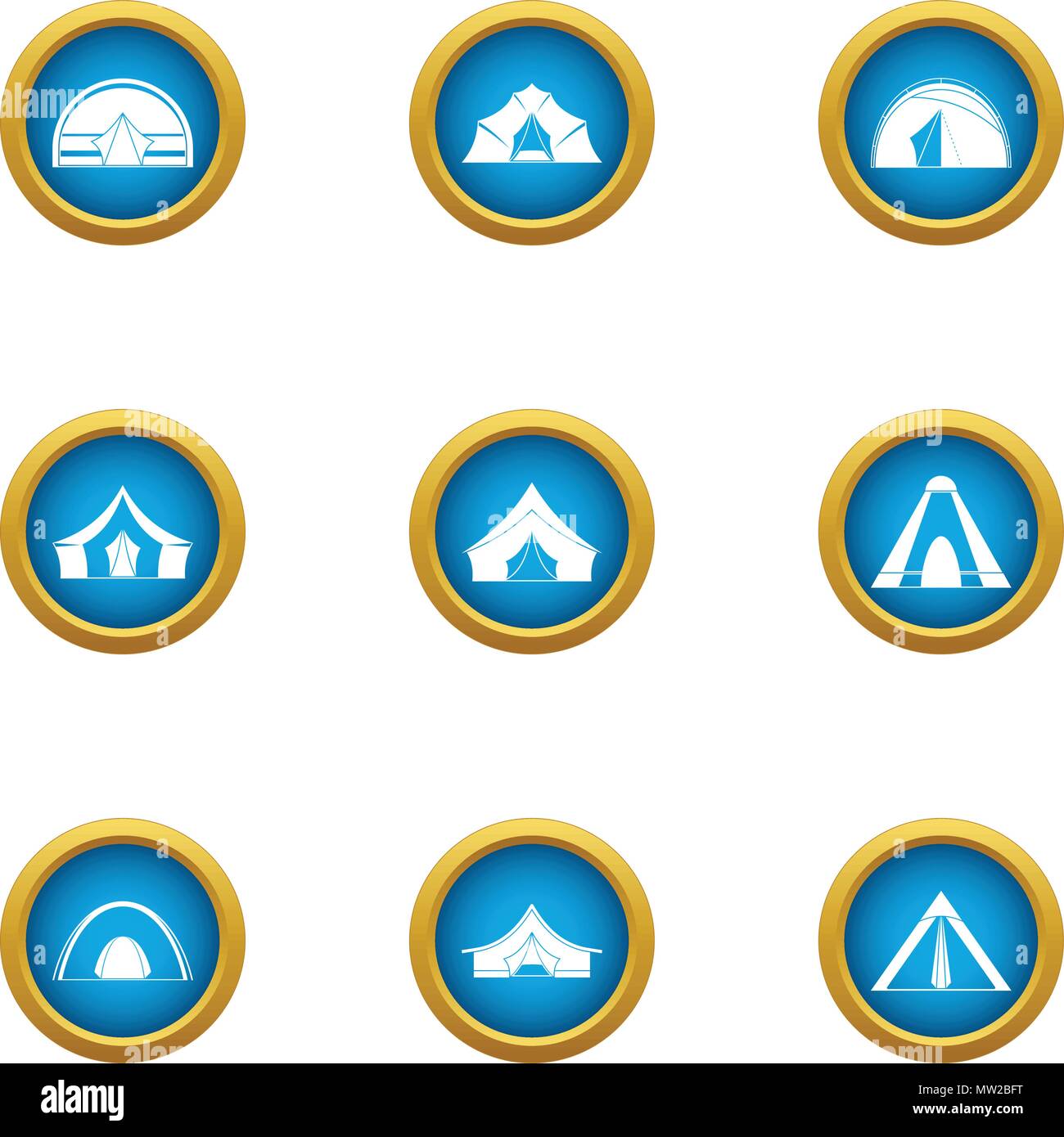 Tent city icons set, flat style Stock Vector Image & Art - Alamy