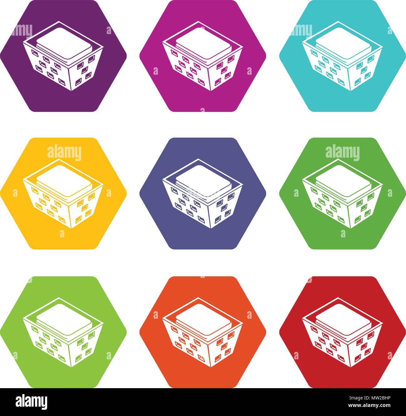 Clothes in basket icons set 9 vector Stock Vector Image & Art - Alamy