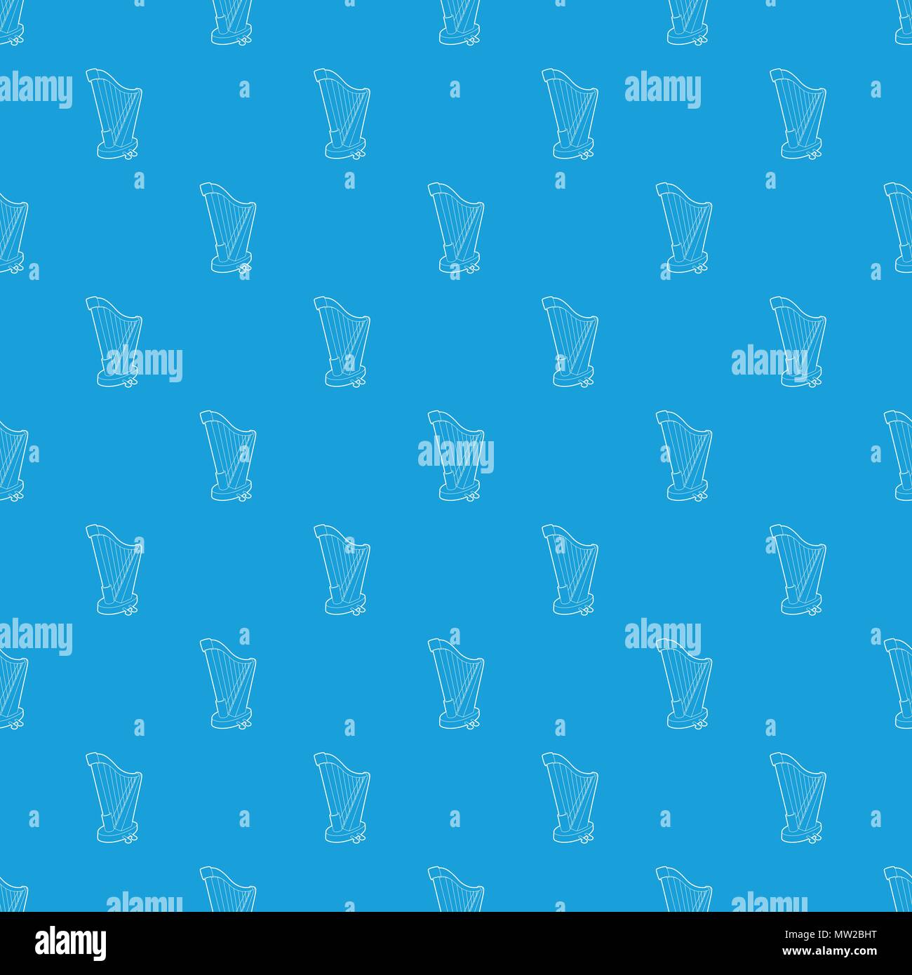 Harp pattern vector seamless blue Stock Vector Image & Art - Alamy