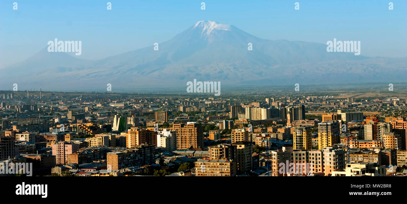 View of the majestic Mount Ararat from Yerevan, Armenia...legendary