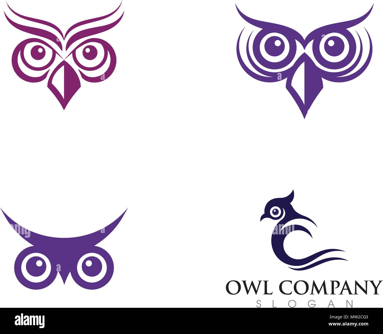 owl bird illustration logo template vector icon Stock Vector Image ...