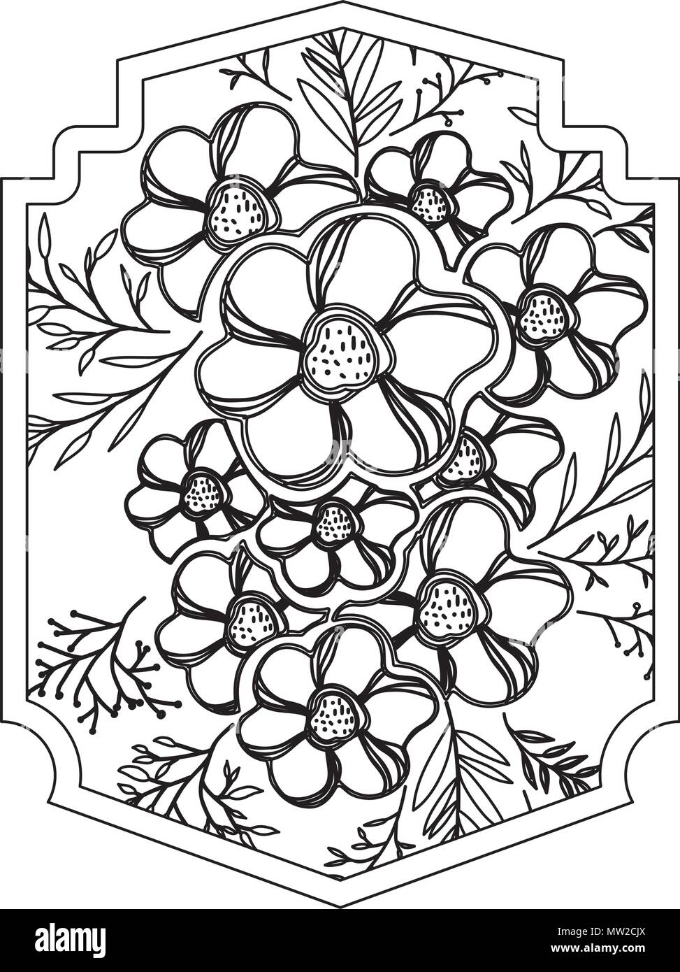 flower and leafs decorative frame Stock Vector Image & Art - Alamy