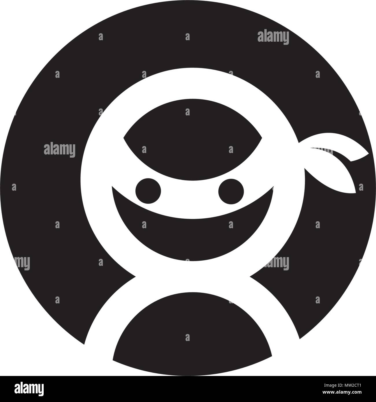 Ninja Icon vector illustration logo template design Stock Vector