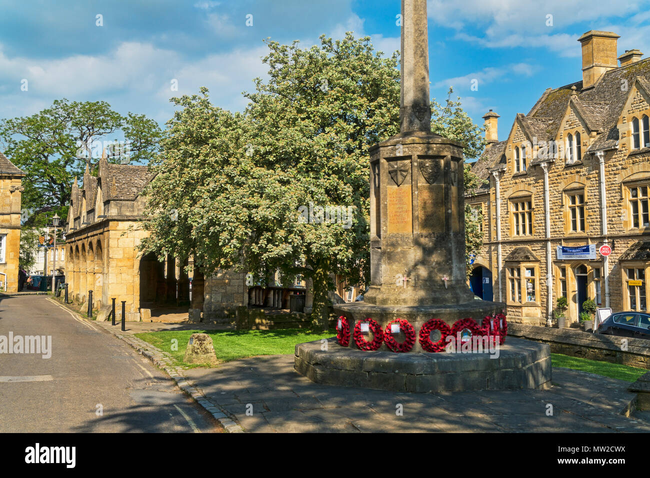 High street houses, Chipping Campden, Cotswolds, Gloucestershire; UK; England Stock Photo