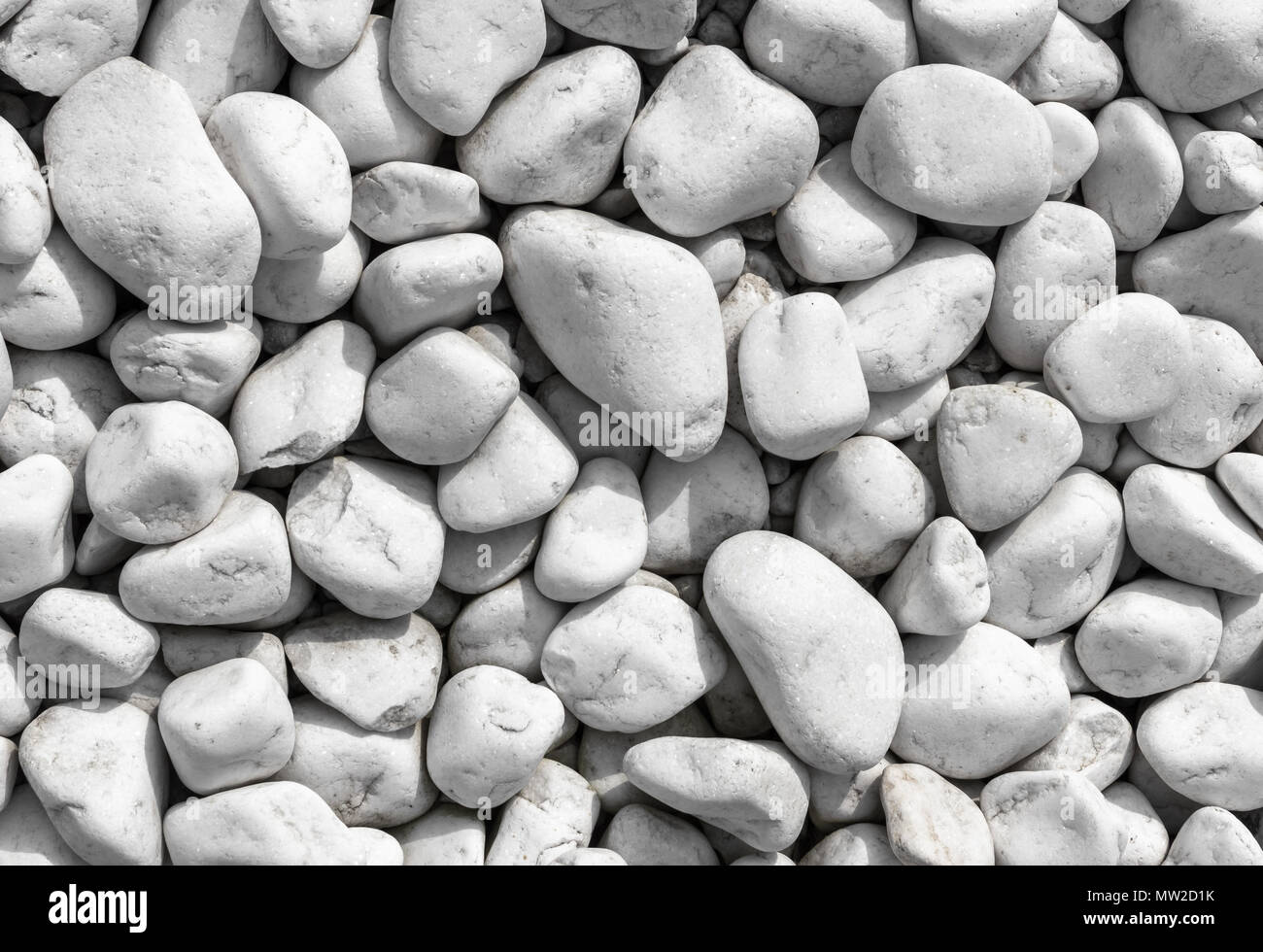 White pebbles stone texture and background Stock Photo