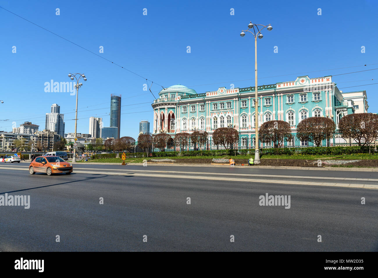Yekaterinburg, Russia - May 23, 2018: View of Nikolay Sevastyanov House in center of city Stock Photo