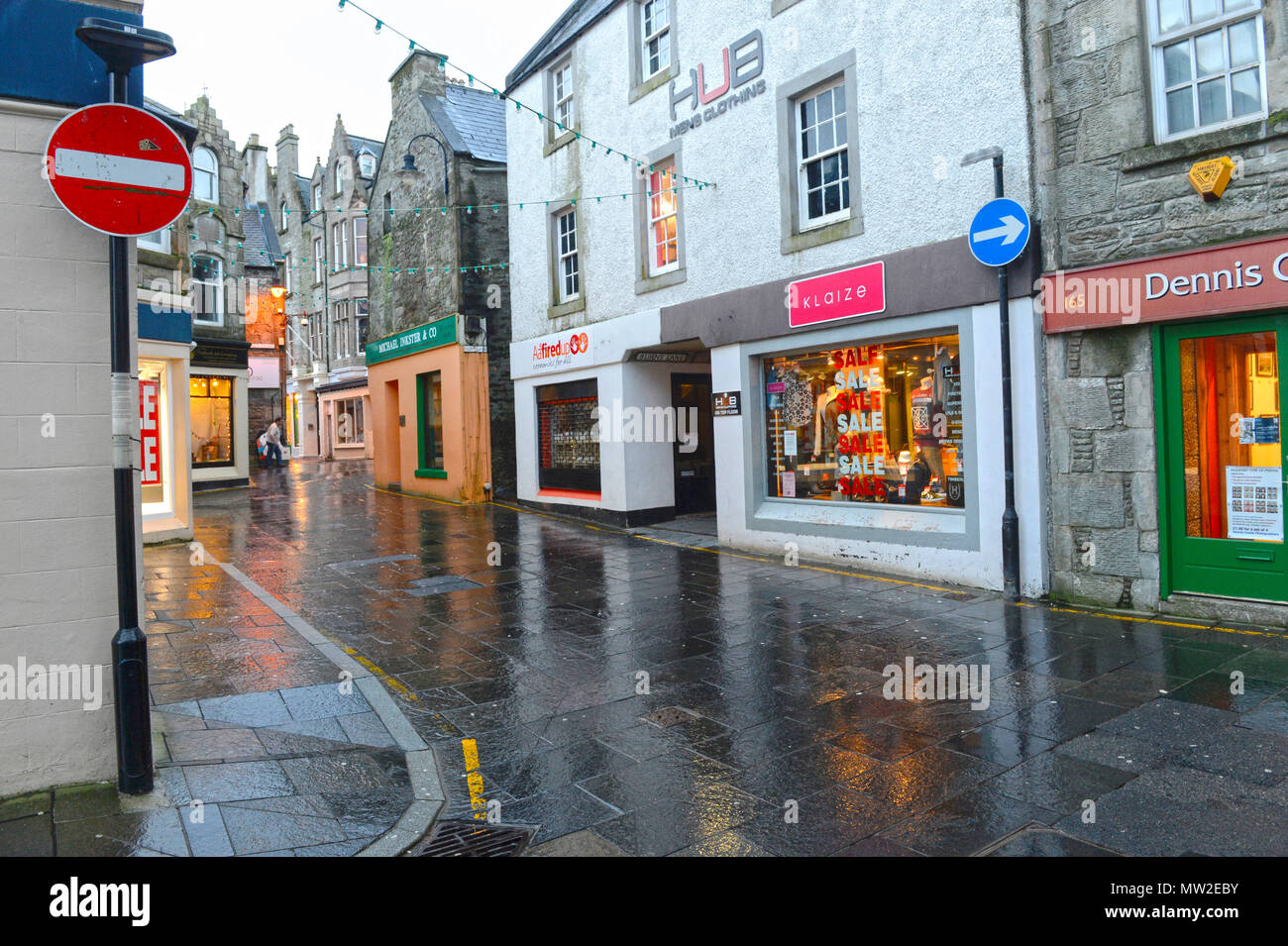 Shops along Commercial Street Lerwick the main shopping area in