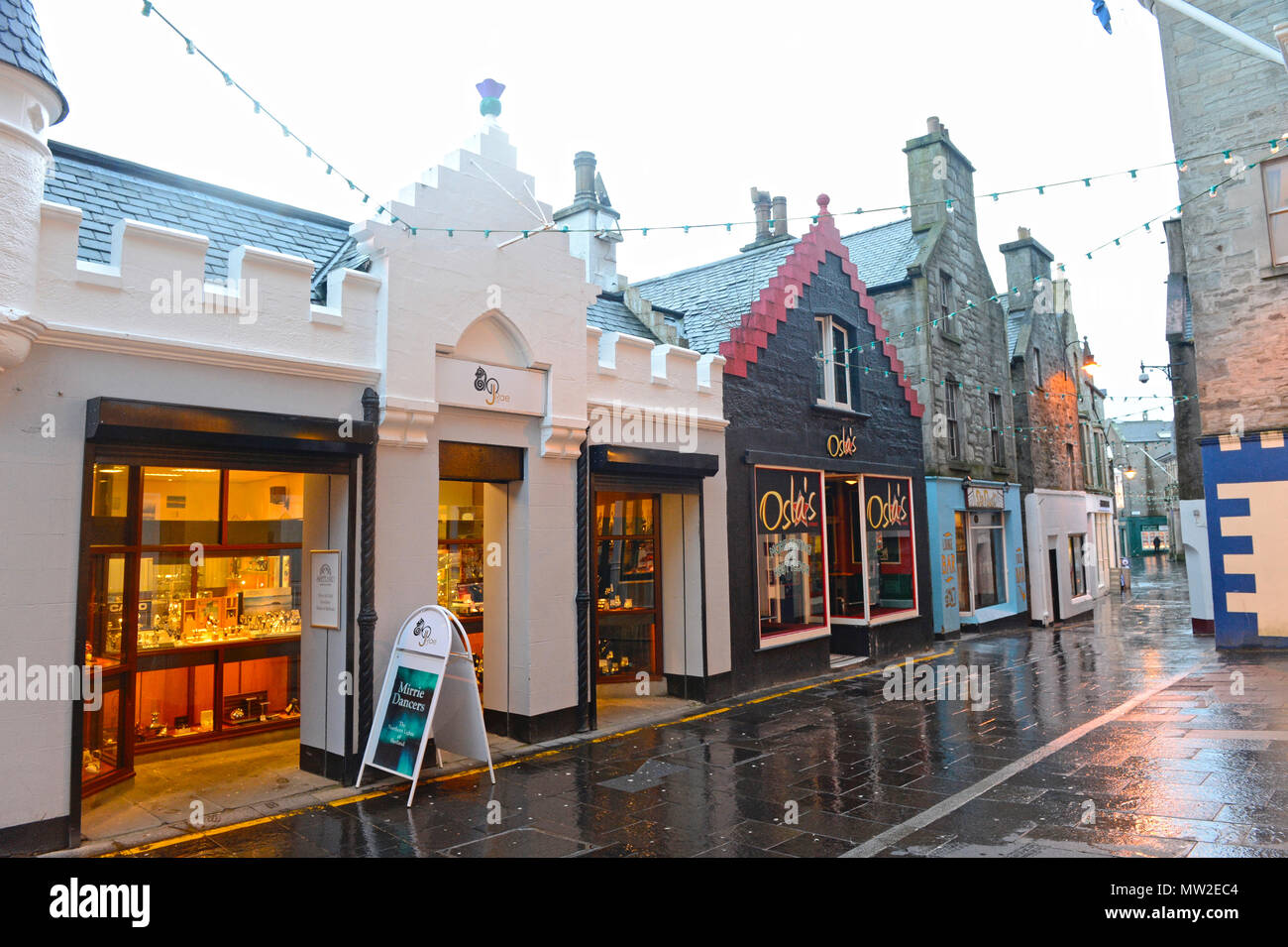 Shops along Commercial Street Lerwick the main shopping area in