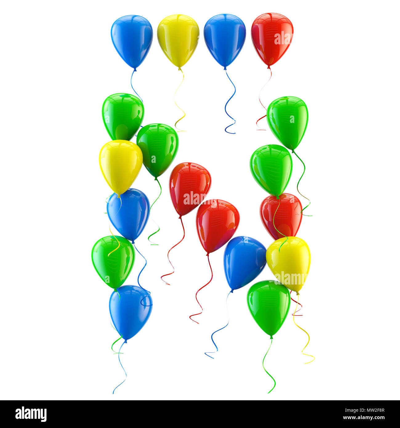 3D rendering.Funny balloons letter for  birthday party and celebrations Stock Photo