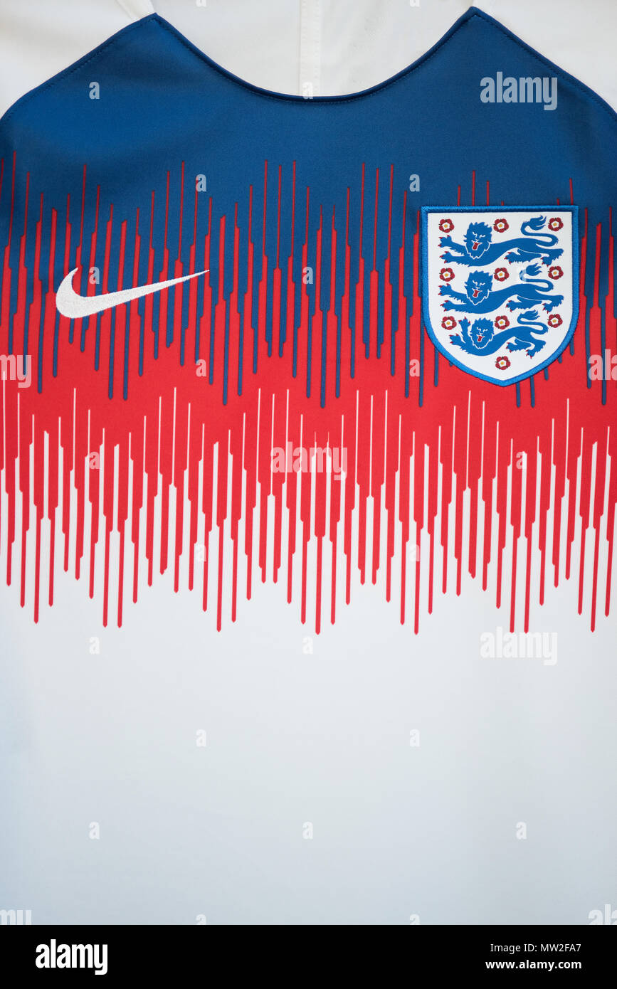 England National Football Team. FIFA World Cup Training Jersey 2018. Stock Photo