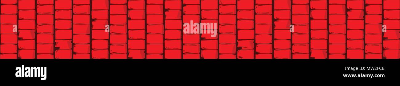 A bright red block wall style background banner Stock Vector