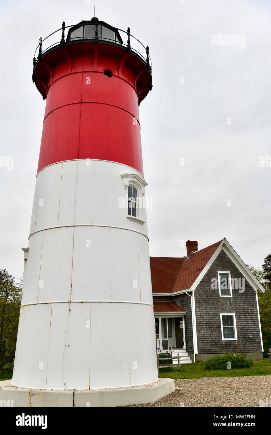 Nauset Beach Lighthouse on the Cape Cod National Seashore near Eastham, Massachusetts Stock Photo